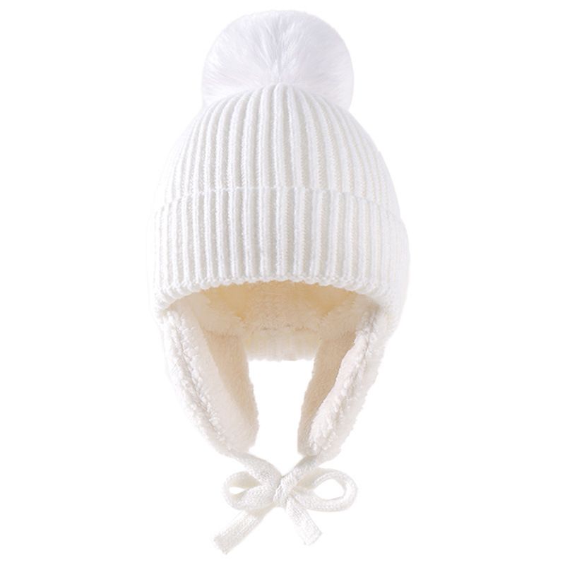 Abbigliamento per bambini Cappello per bambini lavorato a maglia Protezione per le orecchie del bambino e cappello in filo soffice_voghion.com