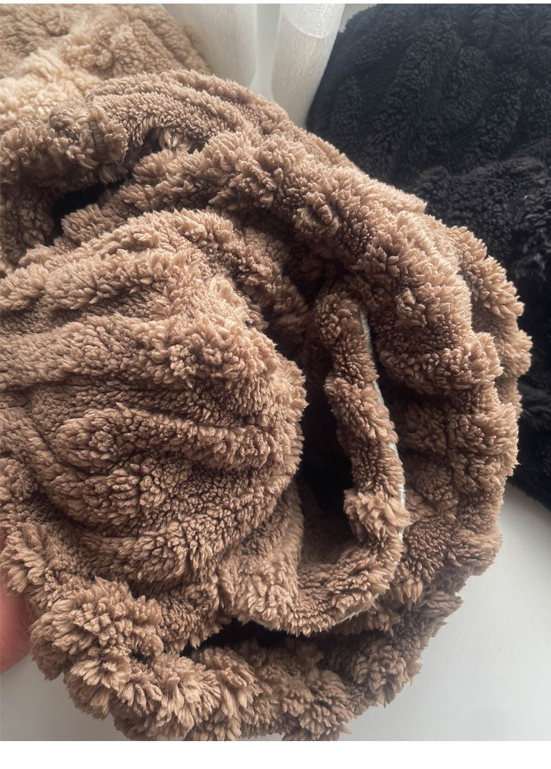 Hat Scarf Combo, Men's Cold-Proof Warm Plush Neck Warmer, Winter Ear Muffs, Face Slimming Big Head Circumference_voghion.com