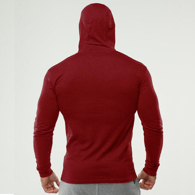 Men's hoodie slim-fit running long sleeve jacket warm base top_voghion.com