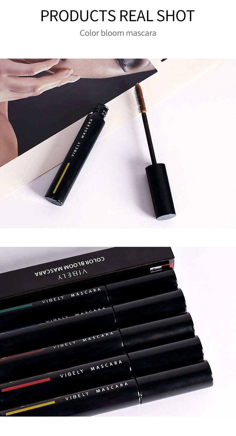 Colorful Eye Black, Waterproof, Non Smudging, Thick Curly, Colorful 4D Mascara Primer_voghion.com