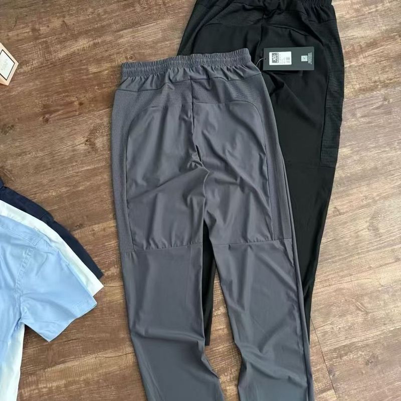 Men's Stylish 2025 New Soft Shell Drawstring Elastic Outdoor Casual Straight Versatile Thin Long Pants_voghion.com