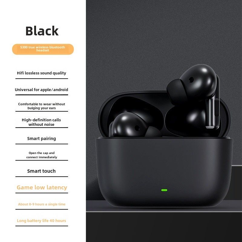 24 Nuovo auricolare Bluetooth wireless in modalità privata 5.3 Durata della batteria super lunga Doppio suono stereo Auricolare sportivo a basso ritardo_voghion.com