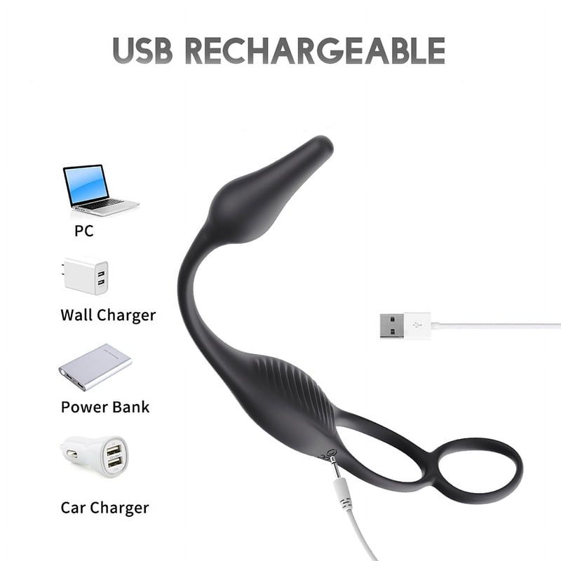 Vibratore anale Xbonp con vibrazione e anello massaggiatore per la prostata_voghion.com