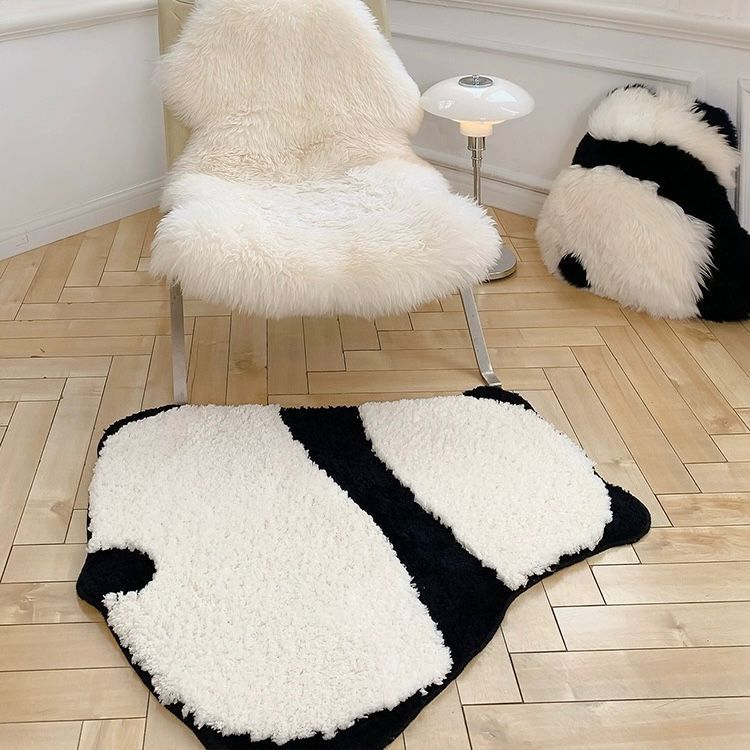 Verdickter, rutschfester Nachttischteppich mit Panda-Muster für das Schlafzimmer_voghion.com