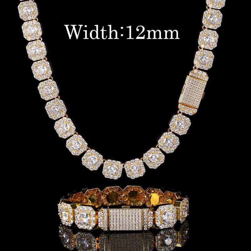 Hip Hop Zirkon Rock Candy Halskette Trendy Marke Persönlichkeit Volldiamant Herrenarmband Schmuck Zubehör_voghion.com