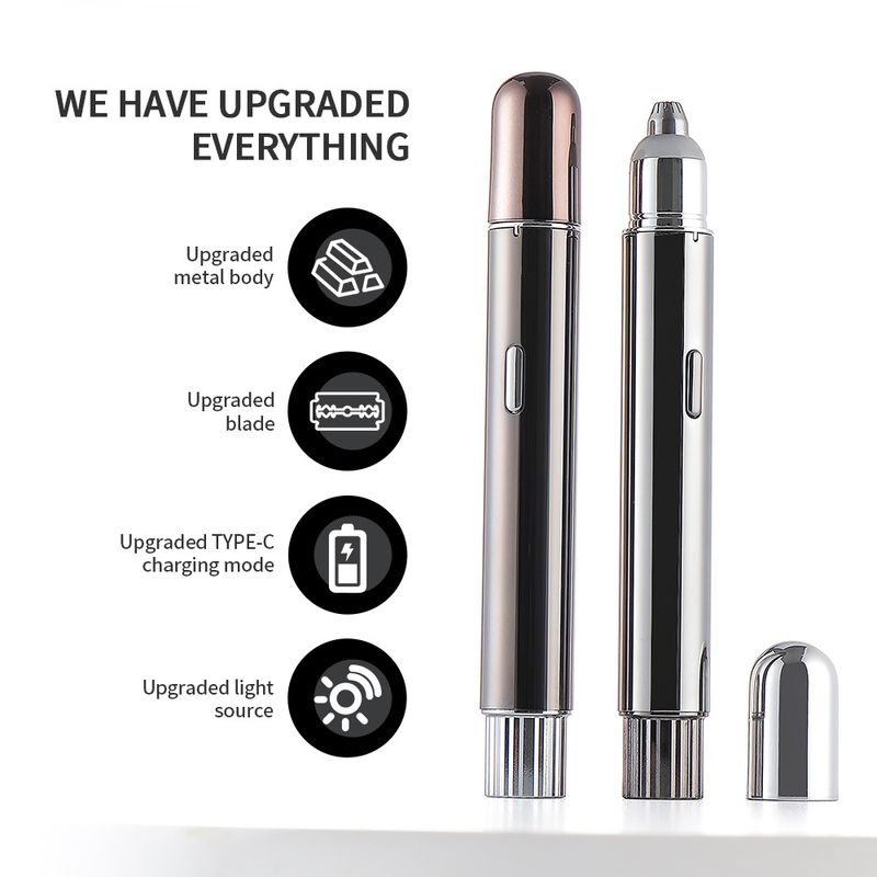 Upgraded Rechargeable Eyebrow Trimmer Eyebrow Shaver Epilator Sharper Blades Facial Razor Arm Leg Armpit Bikini Lip Hair Removal_voghion.com