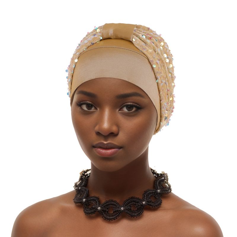 new elegant flannel sequin small square Baotou hat Muslim hat African hat_voghion.com