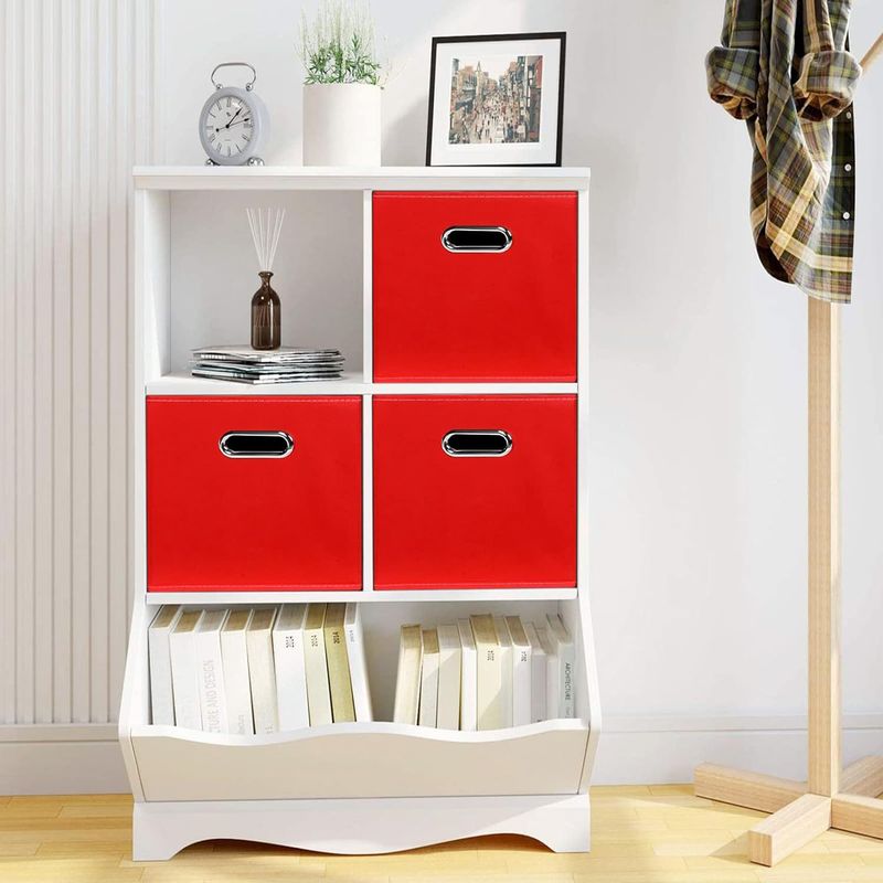 Contenitore portaoggetti pieghevole in tessuto con manici - Scatola organizer quadrata per cassetti dell'armadio e casa (multiuso, salvaspazio, antipolvere, grande capacità)_voghion.com