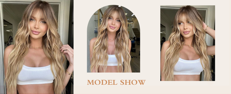 Færdiglavede grænseoverskridende hotsælgende europæiske og amerikanske parykker med pandehår, store bølger, langt krøllet hår, kemisk fiber hovedbeklædning, paryk_voghion.com