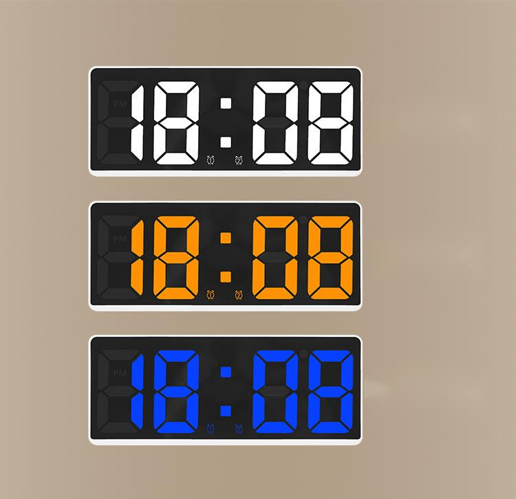 Zwei Sätze Wecker Einfache LED-Großbild-Digital-Schlafzimmer-Nachttischuhr im koreanischen Stil, Modeuhr 6628_voghion.com