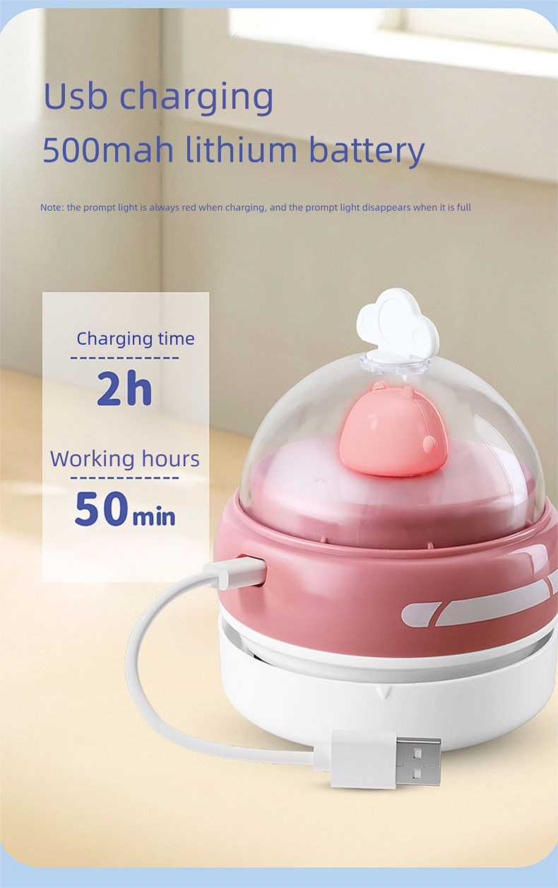 Electric USB Rechargeable Desktop Vacuum Eraser Sweeper Night Light Household Keyboard Dust Cleaner_voghion.com