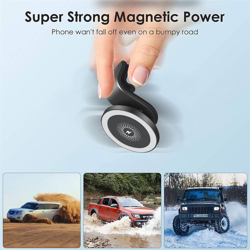 30W magnetinio automobilinio belaidžio įkroviklio telefono stovo laikiklis macafe IPhone 12 13 Pro Max Mini Qi įkrovikliams greito automobilio įkrovimo stotelės_voghion.com