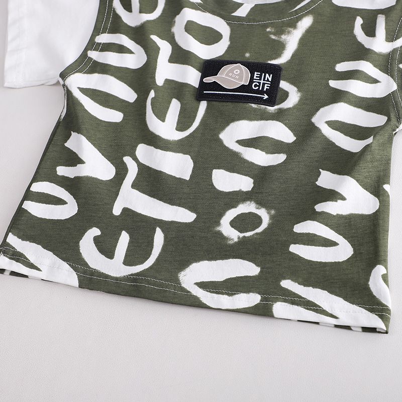 Été Nouveau 2024 Camouflage Chapeau Manches Courtes 0-5 ans Garçon Deux Pièces Ensemble Enfants Vêtements D'été_voghion.com