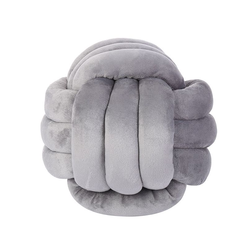 Skandinavisches handgewebtes dreisträngiges Seil, rund, Heimdekoration, Kristallsamt, Knotenballkissen_voghion.com