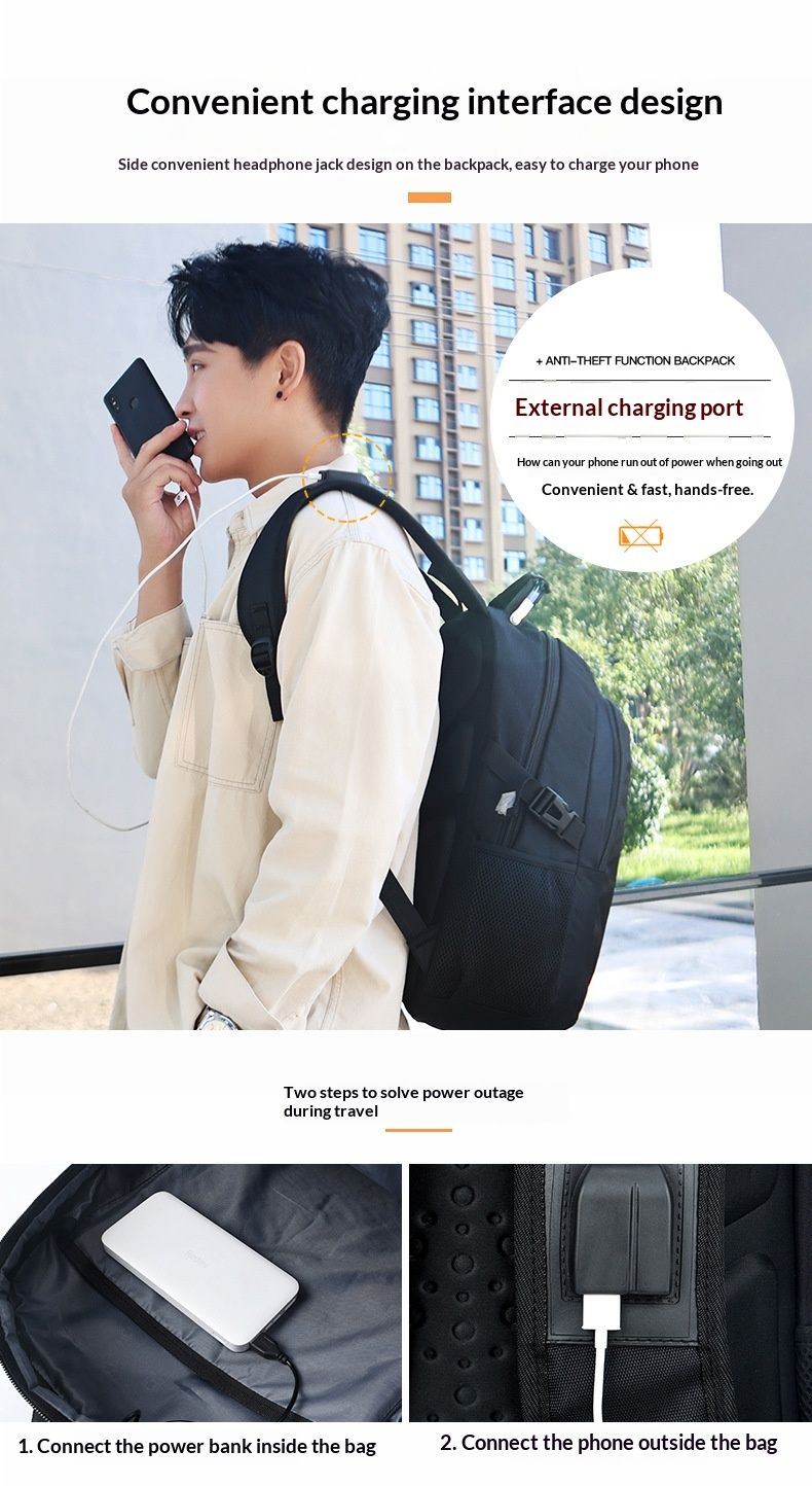 Satin Large Capacity Backpack Men, Double Shoulder Casual Travel Bag, Laptop Backpack, Bag For Middle School College Students,_voghion.com