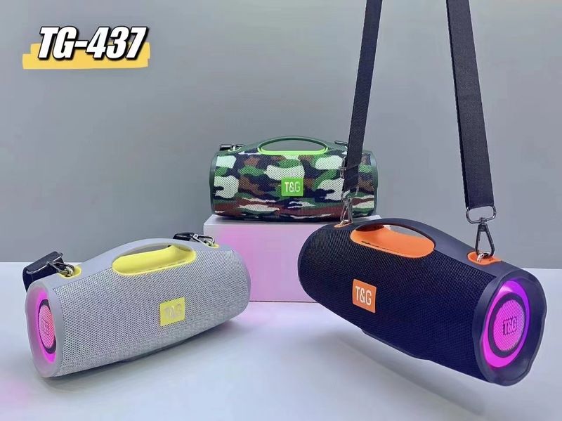 Tragbares TG437 Bluetooth mit Riemen und buntem LED-Licht, 20 W Doppellautsprecher, TWS-Subwoofer-Soundsystem_voghion.com
