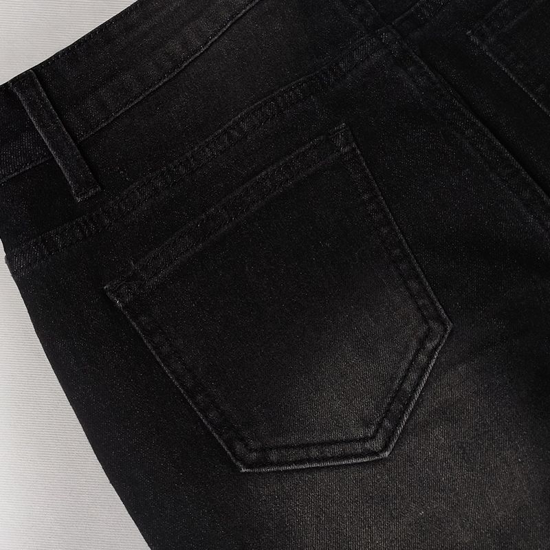 Herrenbekleidung Herren Cargo Kordelzug Jeans - Slim Fit Utility Denim Hose mit mehreren Taschen (Schwarz, S-40)_voghion.com