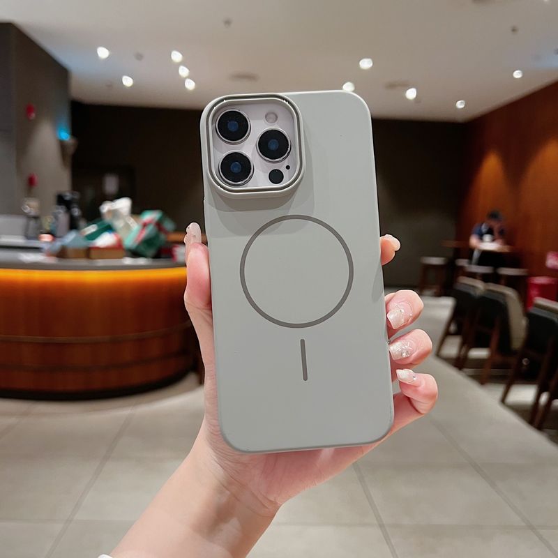 Custodia magnetica originale ultra sottile in PC rigido per iPhone 16, 15, 14 Plus, 13, 12 Pro Max, 11, con ricarica wireless e antiurto._voghion.com