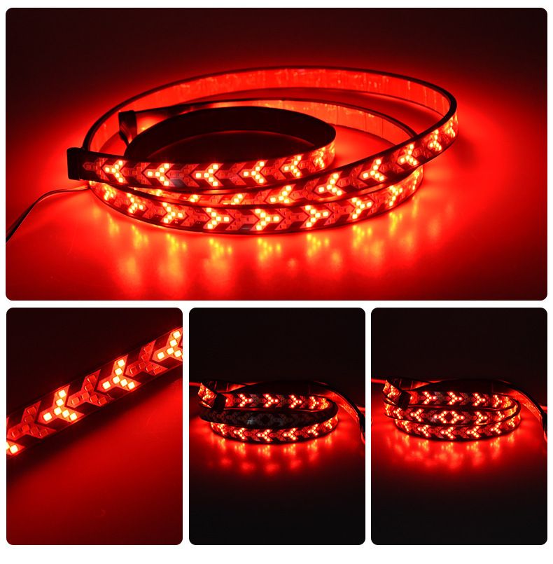 fanale posteriore per auto a spina di pesce, fanale posteriore per pick-up, LED, alta luminosità, bicolore, cintura, scansione, doppio flash, avviso di coda_voghion.com