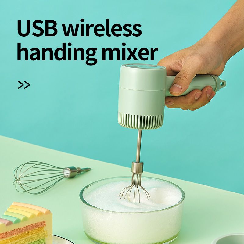 Trådlös 3-hastighets minimixer elektrisk matmixer handhållen mixer äggvisp automatisk grädde mat kaka bakning degmixer_voghion.com