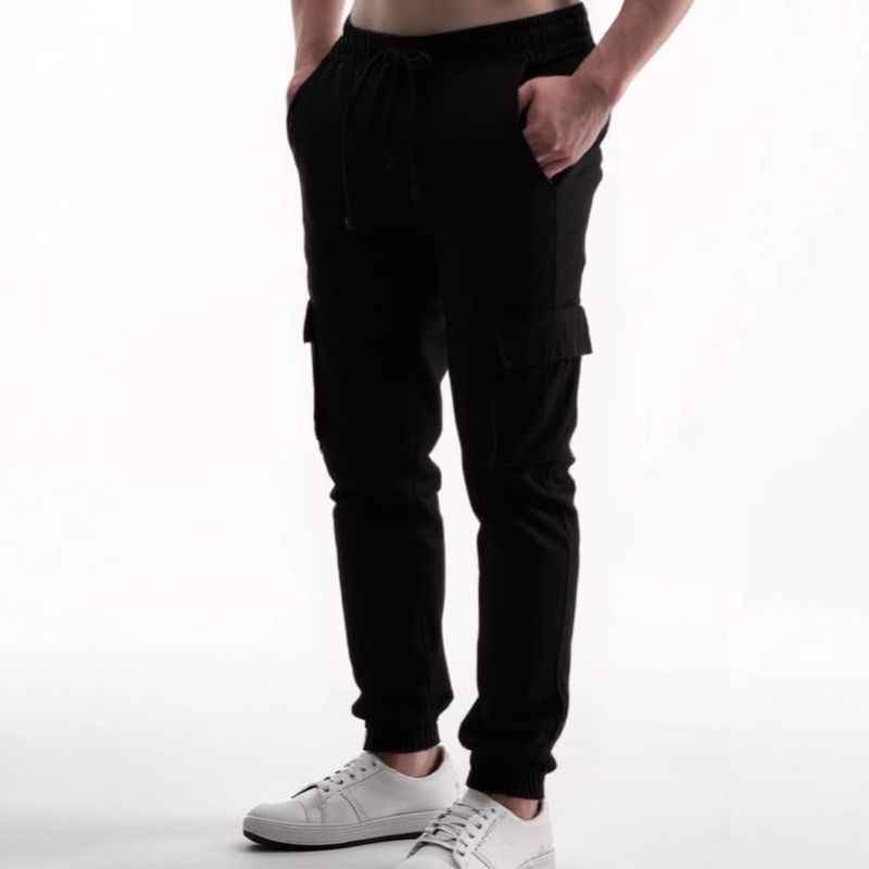 Spring And Autumn New Men's Workwear Solid Color Multi Pocket Casual Jogging Cuffed Trousers_voghion.com