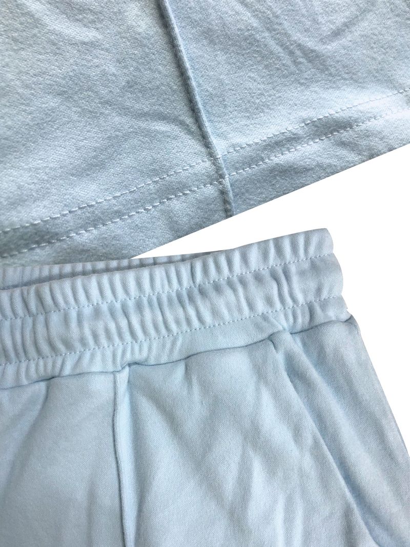 Conjunto de moletom e calça jogger feminino com decote em V - Moda casual de rua, duas peças, tendências da moda, mais vendidos_voghion.com