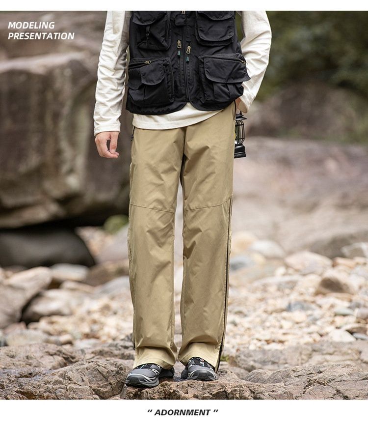 001 Spring And Autumn Outdoor Waterproof Hiking Men, Functional Zipper Straight-Leg Cargo Casual Pants For Men_voghion.com
