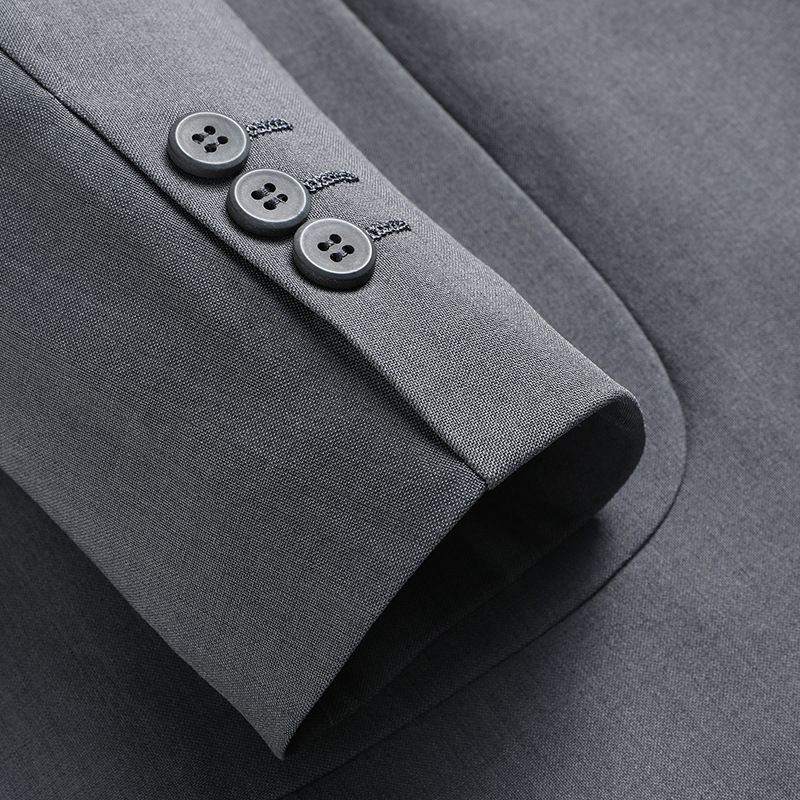 Gri Ceket Erkek Resmi Parça Üst Takım Tek Batı Günlük Giyim Ütülemeden 2025 Bahar Yeni Stil_voghion.com