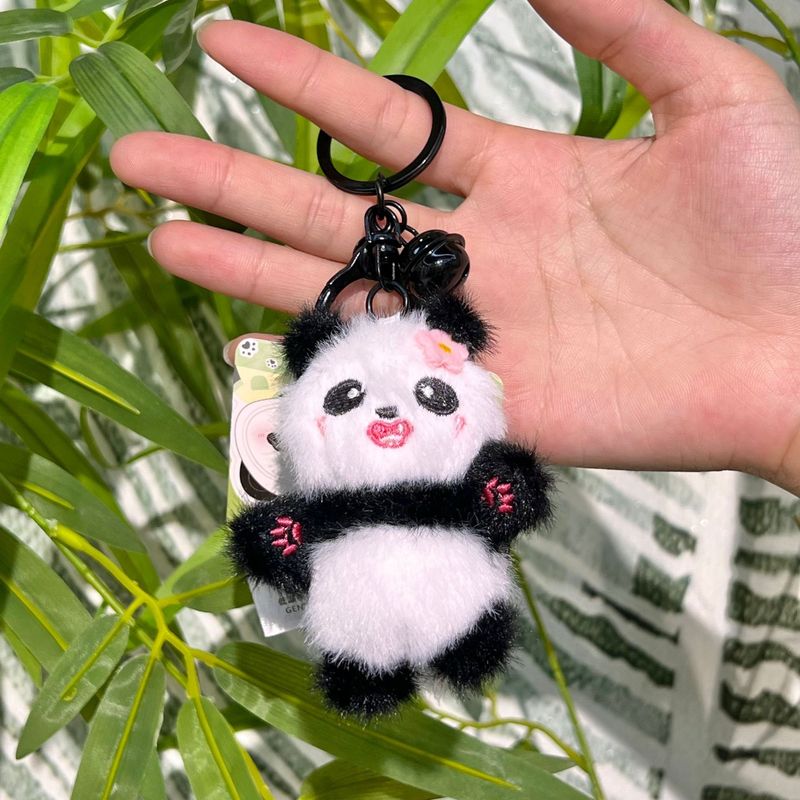 Cute Mini Keychain Backpack Small Exquisite Adorable Expression Flower Panda Pendant_voghion.com