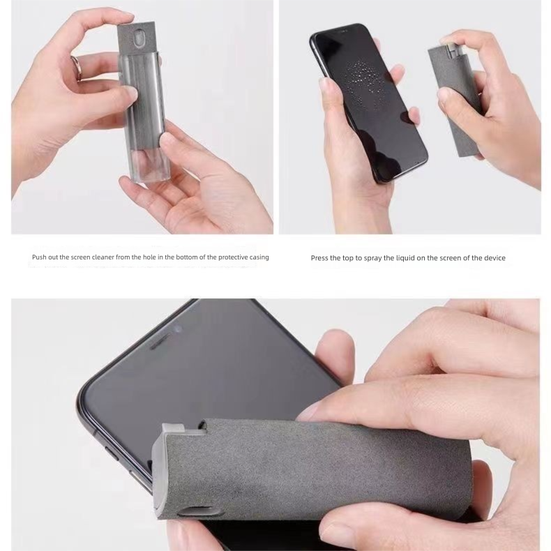 Mobile Phone Screen Cleaner Tablet Laptop Display Cleaning Cloth Wipe All-in-One Spray_voghion.com
