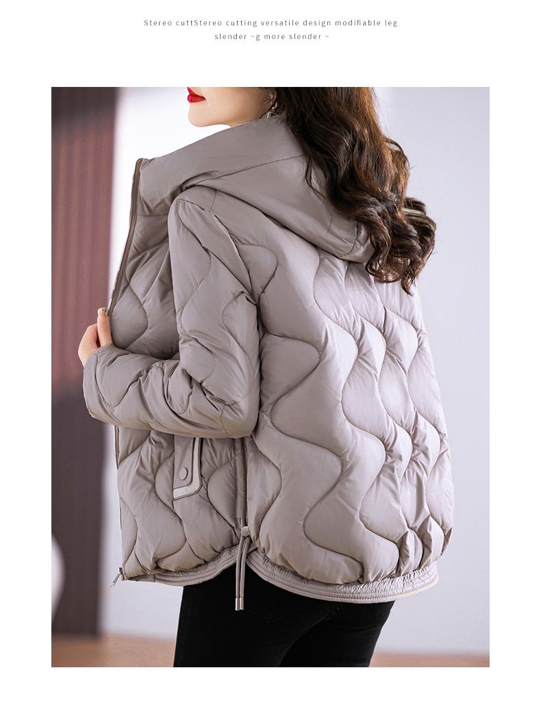 Chaqueta acolchada extragrande de estilo coreano para mujer: largo medio, cuello alto y exterior de poliéster (M-2XL, 4 colores)_voghion.com
