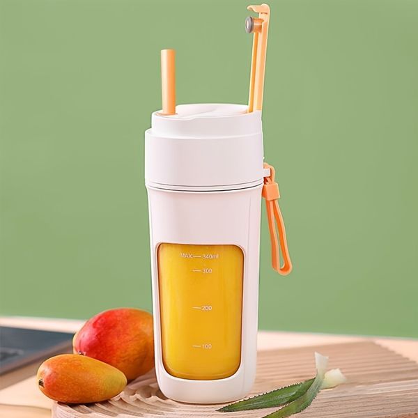 Portable Wireless Blender With The Straw; USB Travel Juice Cup Baby Food Mixing Juicer Machince With Updated 8 Blades 3000mAh Rechargeable Battery_voghion.com