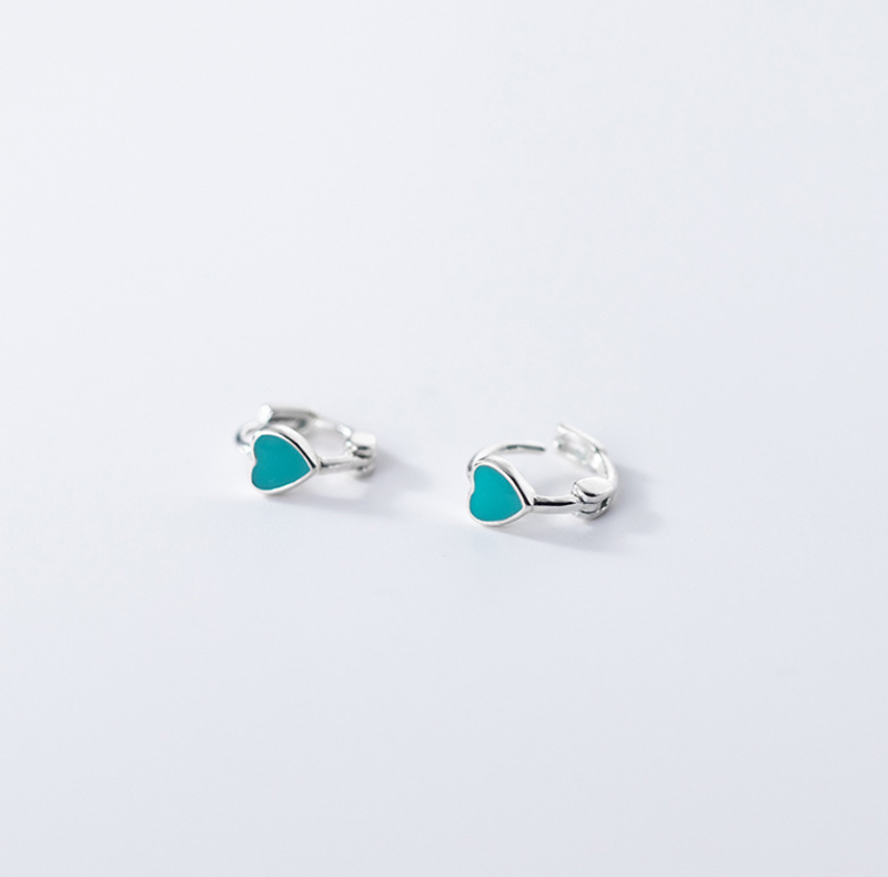 Orecchini a cerchio piccoli a forma di cuore in argento sterling 925, 11 mm, confezione regalo K43_voghion.com