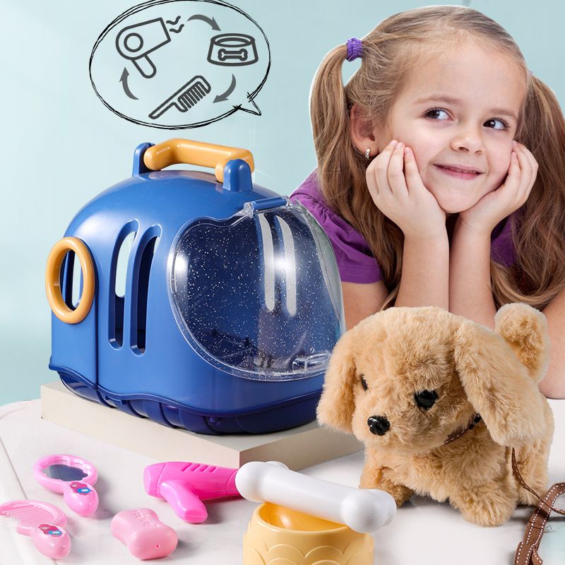 Piccolo coniglio bianco peluche bambola simulazione animale puzzle cane elettrico multifunzionale porterà a spasso i bambini dai 3 ai 46 anni_voghion.com