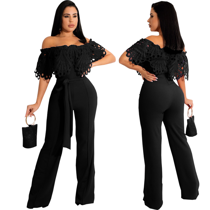 Europeisk och amerikansk sexig fashionabel enfärgad jumpsuit med tubtopp_voghion.com