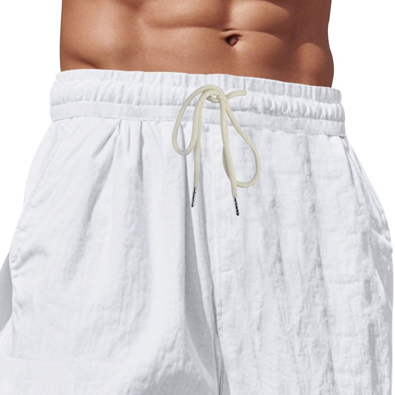 2025 Neue Herrenhose im amerikanischen Stil für vier Jahreszeiten, dünn, atmungsaktiv, mit mehreren Taschen, locker, lässig, trendig, weites Bein_voghion.com