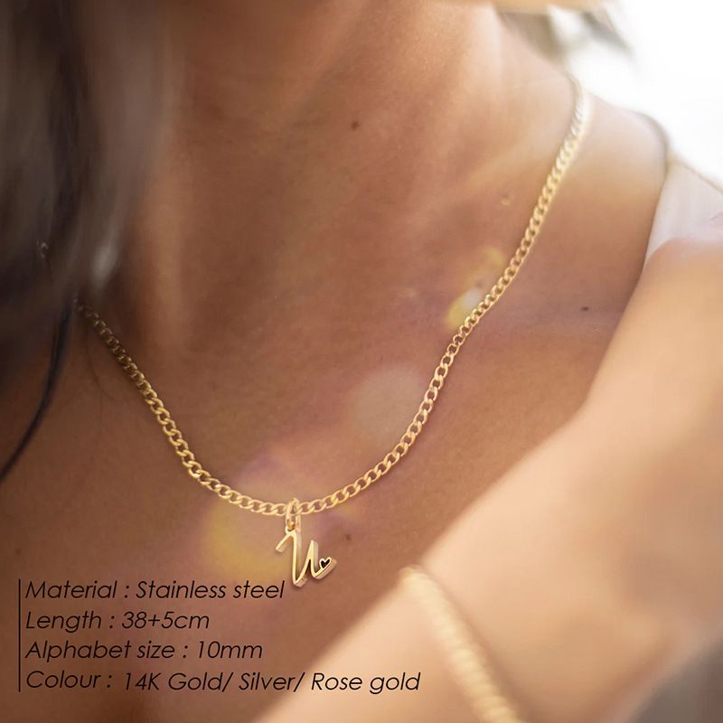 e-Manco Neue personalisierte Halskette mit englischen Buchstaben aus kubanischem Titan für Herren, trendige Edelstahl-Schlüsselbeinkette_voghion.com