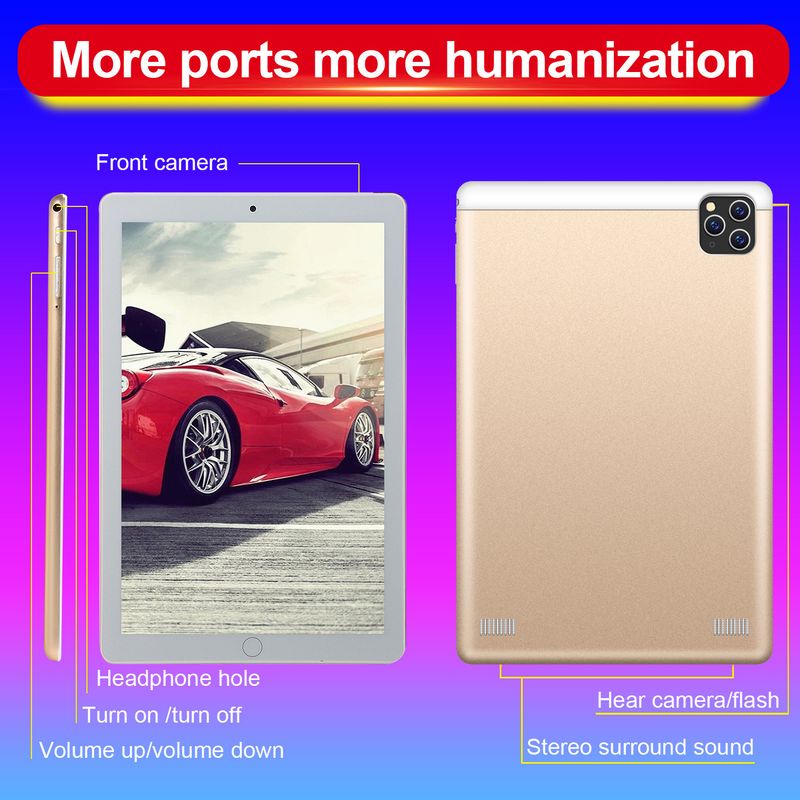 Tablets 10 Inch Tablet Computer,Three Cameras, 6735 Dual SIM Card Calls, HD Screen_voghion.com