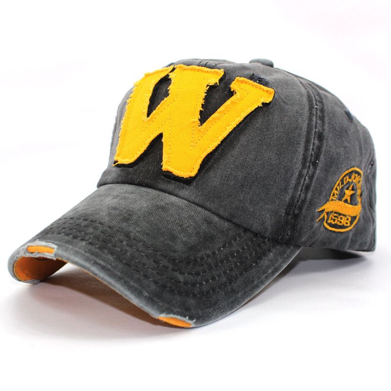 Cotton Embroidery Letter W Baseball Cap Snapback Caps Bone Distressed Wearing Fitted Hat For Men Custom Hats_voghion.com