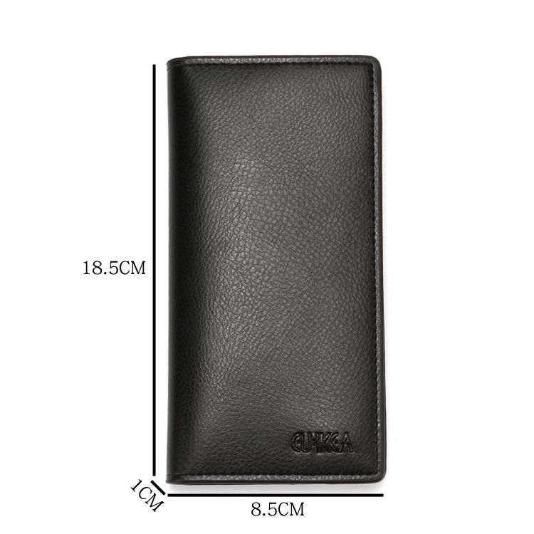 Schlanke Geldbörse aus PU-Leder für Herren – Mehrfachkartenhalter mit Führerscheinfach, RFID-Schutz, Business- und Reiseutensilien (Schwarz, Braun)_voghion.com