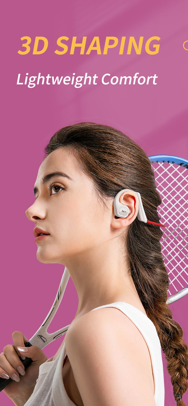 Wireless Air Conduction Headphones Blue Tooth V5.3 Open Ear Sports Earphones With Noise Cancellation Mic_voghion.com