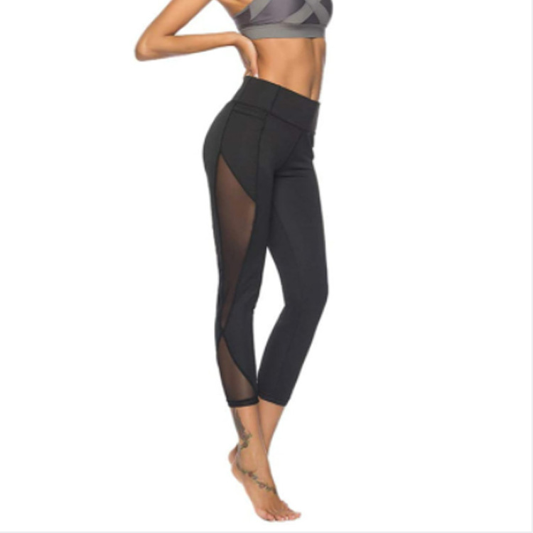 Women's New Mesh Lace Yoga Training Leggings_voghion.com