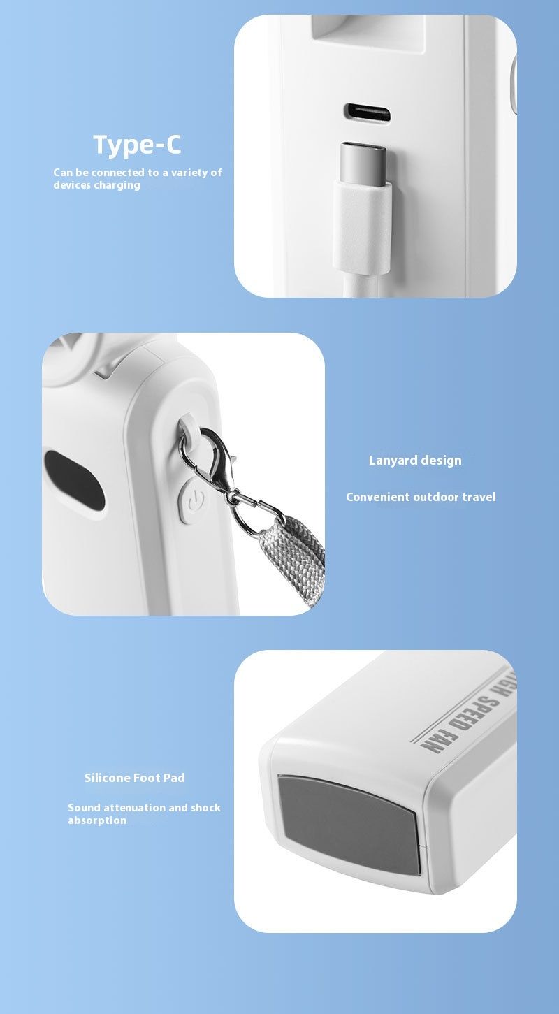 New Turbo Cooling Handheld High-Speed Ice Pack Neck Hanging Desktop Foldable Portable Powerful Fan_voghion.com