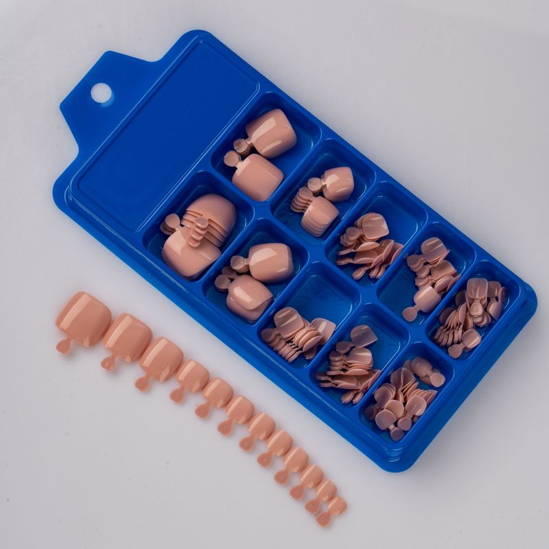 Promoção Internacional: 120 Unhas Postiças de Cor Sólida, Estilo Simples e Sofisticado, com Pontas Brancas e Design Simples para os Pés._voghion.com