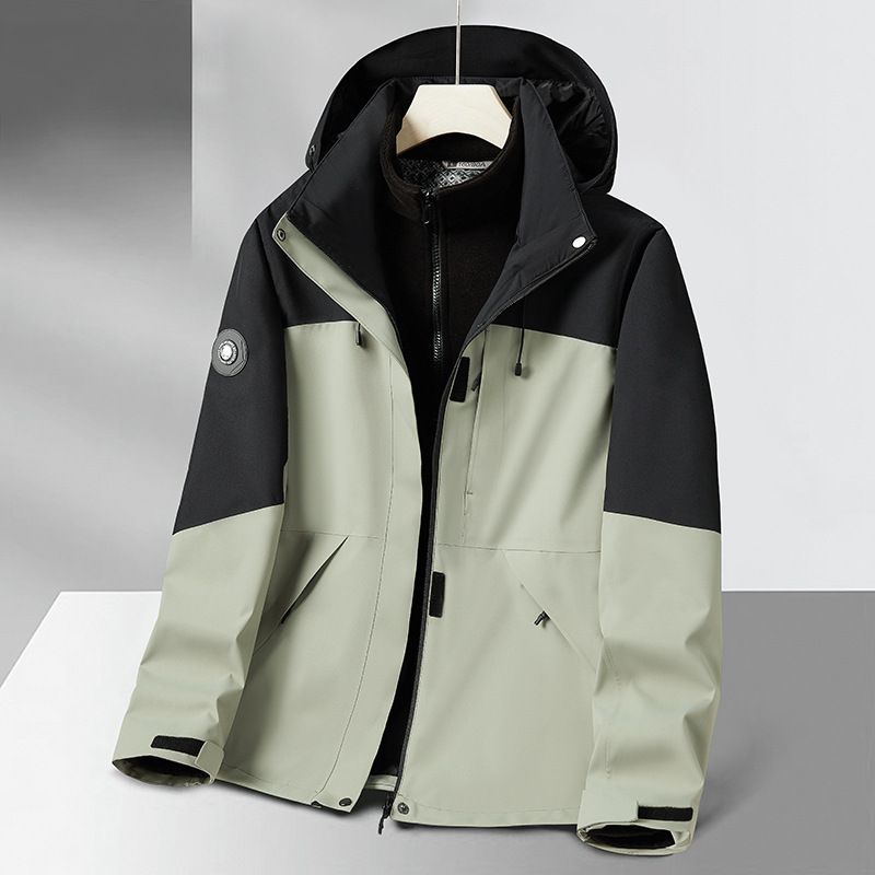 2024 Men's Full Heat-Sealed YKK Three-in-One 0.05kg Piece Set Windproof Waterproof Ski Jacket_voghion.com