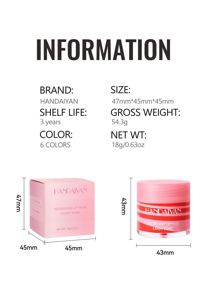 HANDAIYAN 6 - Color Spiral Lip Mask - Moisturizing, Fading Lip Lines & Preventing Dryness And Cracking_voghion.com