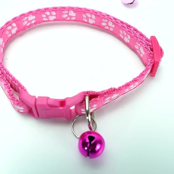 Supplies Cat Bell Collar Dog Print Neckband Adjustable Size Multiple Colors Available Pet Accessories_voghion.com