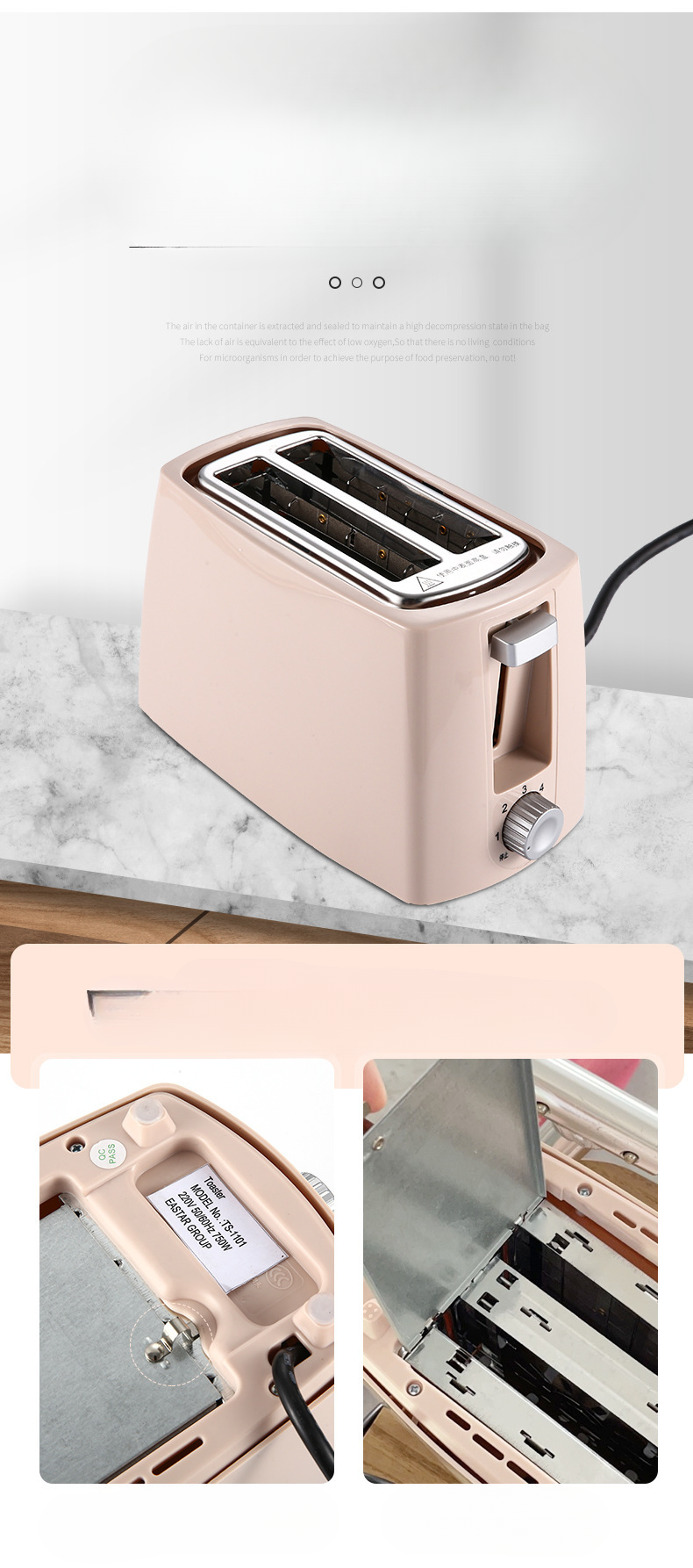 Breakfast Home Wide Slot Toast Small Fully Automatic Sandwich 2-piece Heating Toaster_voghion.com