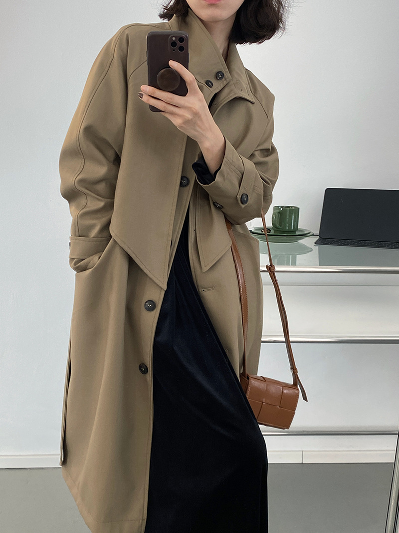 Kleiner, lockerer Trenchcoat mit modischem Temperament für Damen_voghion.com
