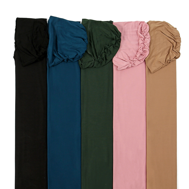 Nuovo set di cappelli pieghettati con turbante in chiffon, cappello con fondo pieghettato turbante in cotone mercerizzato monocolore_voghion.com